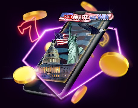 100% match bonus + 100 free spins on the new Red White and Win slot game at Miami Club Casino